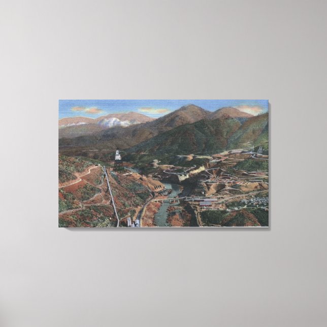 Toile Vue du barrage pendant la construction (Recto)