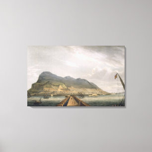 Toile Vue du Gibraltar, gravée par Thomas Sutherland f