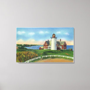 Toile Vue du phare de Nobska, trou en bois