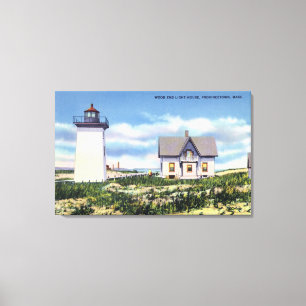 Toile Vue du phare en bois d'extrémité