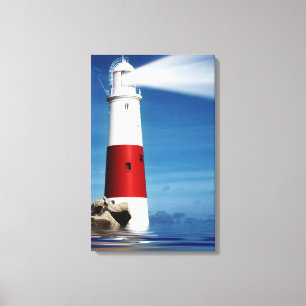 Toile Vue du phare en mer