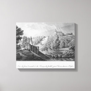 Toile Vue du pont de Cacault et du village de