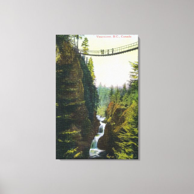 Toile Vue du pont de suspension de Lynn Canyon (Recto)