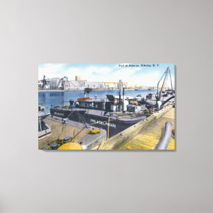 Toile Vue du port d'Albany, solides solubles Iroquois