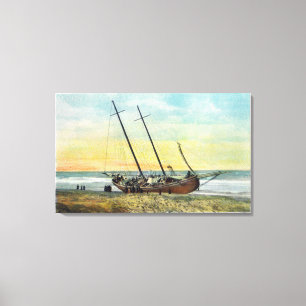 Toile Vue du Rhum Runner Ship Ashore
