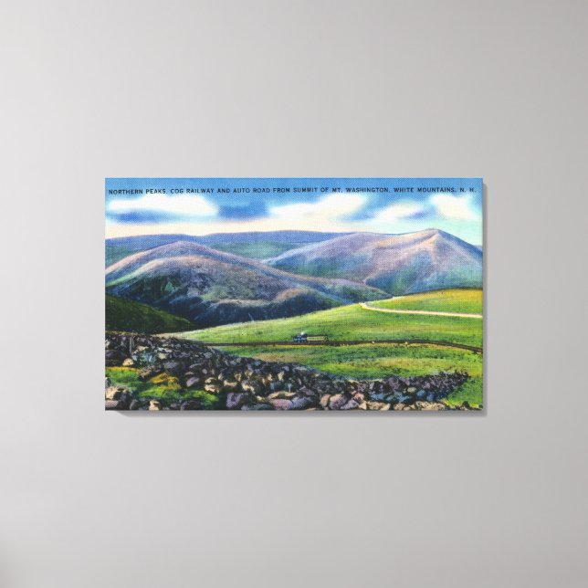 Toile Vue du sommet du Cog Rail, pics du Nord (Recto)