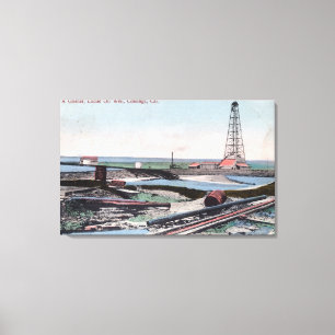 Toile Vue d'un puits de pétrole au puits de pétrole de