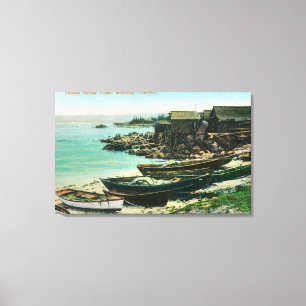 Toile Vue d'un village de pêcheurs chinois