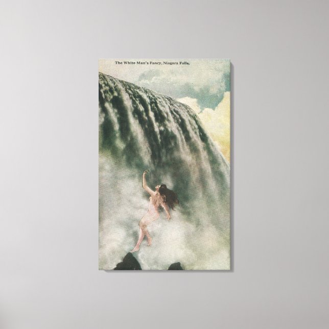 Toile Vue d'une femme aux chutes (Recto)