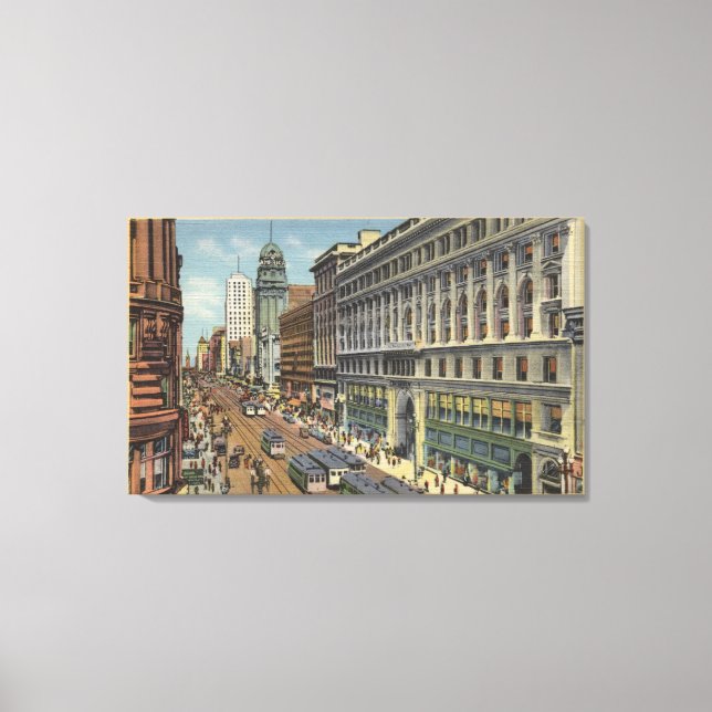 Toile Vue Est du marché St de Powell St (Recto)