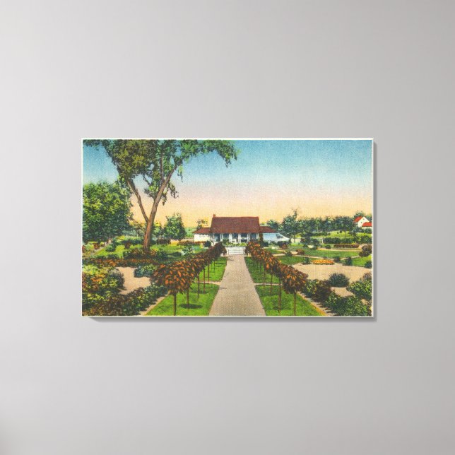 Toile Vue extérieure de Hoopes Gardens Club House (Recto)