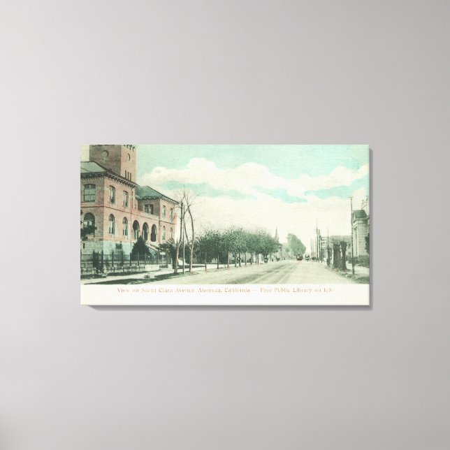 Toile Vue extérieure de la bibliothèque publique sur Pèr (Recto)