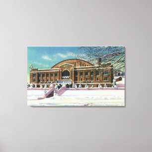 Toile Vue extérieure de l'arène olympique en hiver