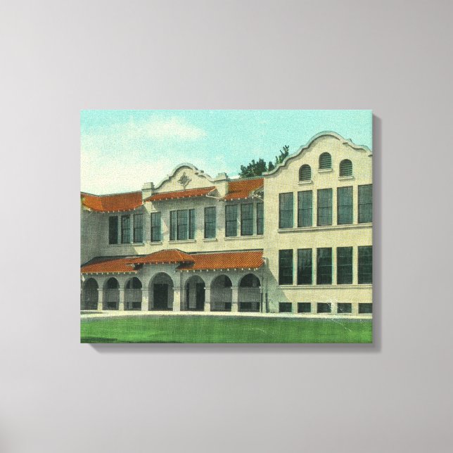 Toile Vue extérieure de l'école Longfellow (Recto)