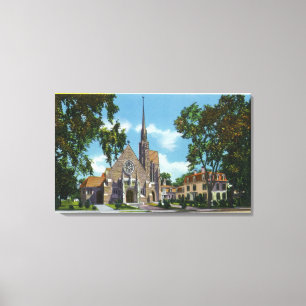 Toile Vue extérieure de l'église St. Mary's et du rectoi