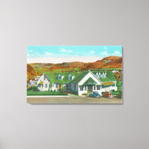 Toile Vue extérieure du � de la hutte verte