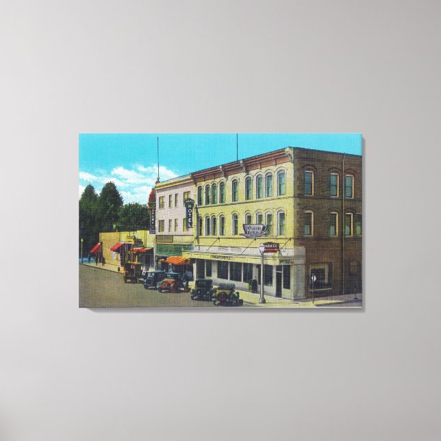 Toile Vue extérieure du Palace HotelUkiah, CA (Recto)