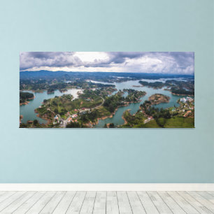 Toile Vue imprenable sur Guatape Antioquia Ciel nuageux