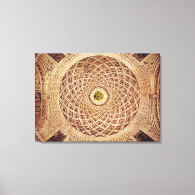 Toile Vue intérieure de la coupole dans la chapelle (Recto)