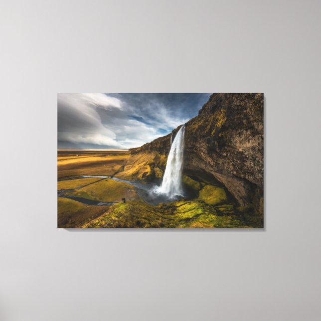 Toile Vue magnifique du paysage de Seljalandsfoss (Recto)