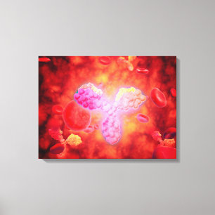 Toile Vue microscopique d'Anitbodies humain