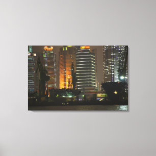 Toile Vue nocturne des tours de Pudong New Area par