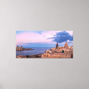 Toile Vue panoramique du coucher de soleil sur La Valett