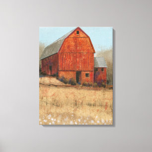 Toile Vue rouge de grange