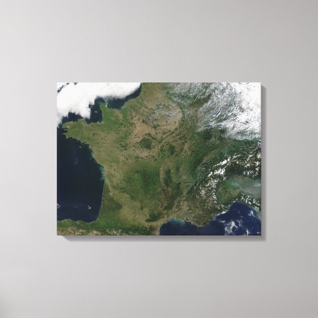 Toile Vue satellite de la France (Recto)