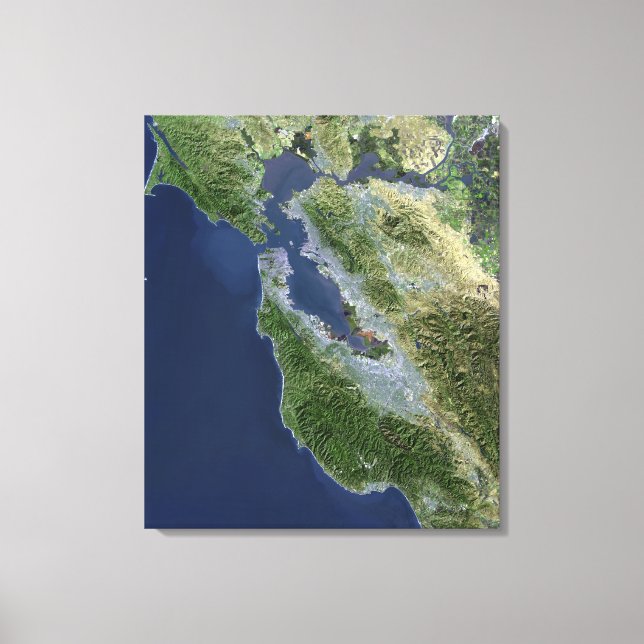 Toile Vue satellite de San Francisco, Californie (Recto)
