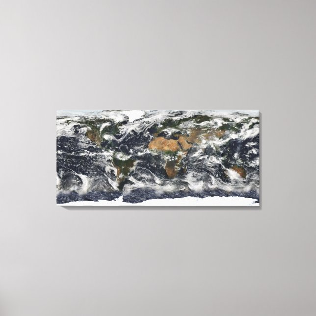 Toile Vue satellite détaillée de la Terre (Recto)
