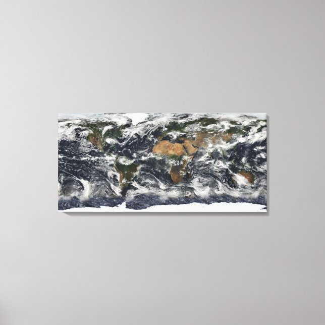 Toile Vue satellite détaillée de la Terre (Recto)