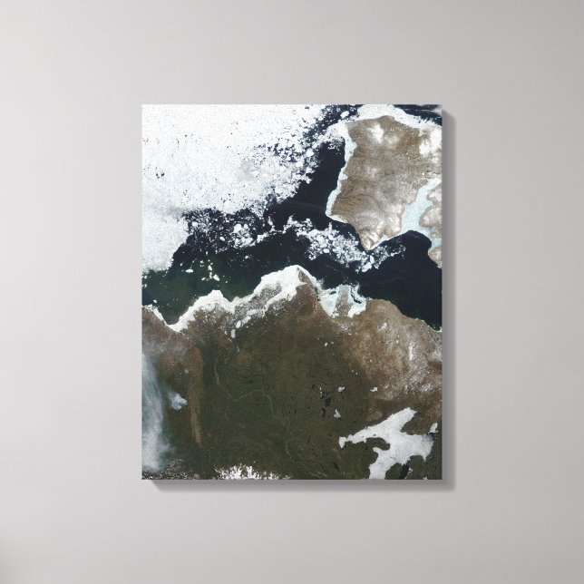 Toile Vue satellite du Nord-Ouest canadien (Recto)