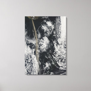 Toile Vue satellite d'une plume de cendre