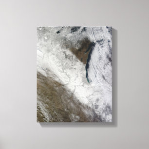 Toile Vue satellite sur la neige et le froid