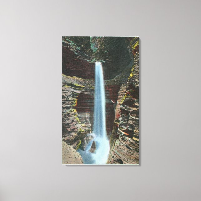 Toile Vue spectaculaire de la cascade de la caverne (Recto)