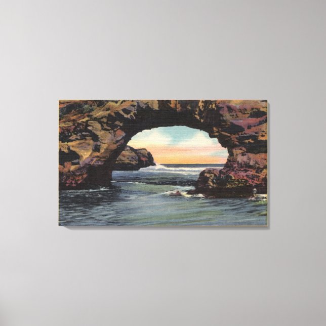Toile Vue sur Arch Rock le long de West Cliff Drive (Recto)