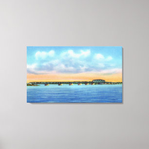 Toile Vue sur le lac éloigné du nouveau pont