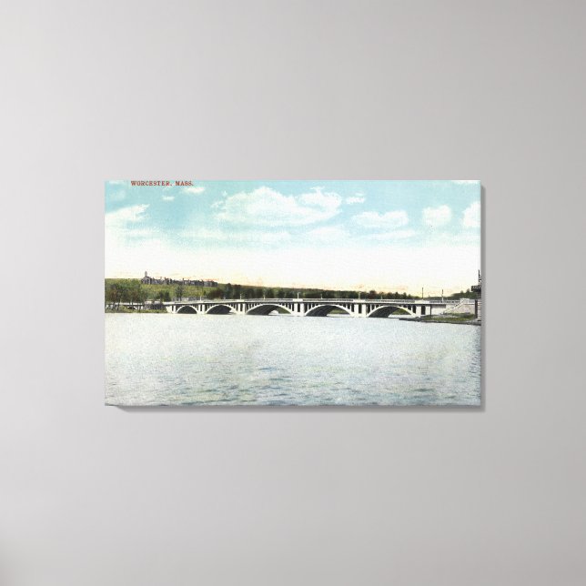Toile Vue sur le pont New Lake Quinsigamond (Recto)