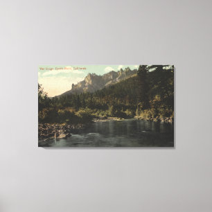 Toile Vue sur le rocher du château, les rochers du châte