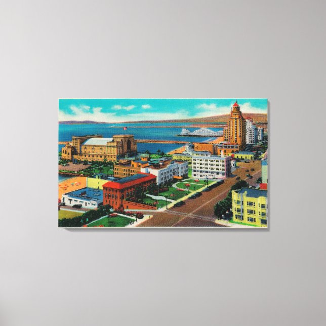 Toile Vue sur Ocean Avenue, avec Auditorium (Recto)