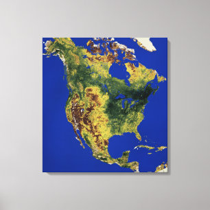 Toile Vue topographique de l'Amérique du Nord et de l'Am