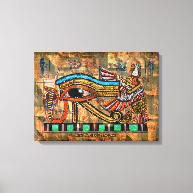 Toile Wadjet - Oeil d'Horus sur Faux Papyrus Imprimer (Recto)