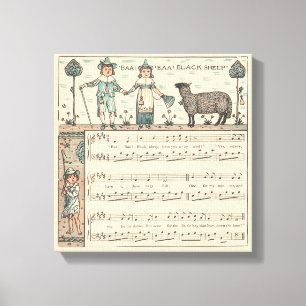 Toile Walter Crane Baa Baa Mouton Noir Comptine