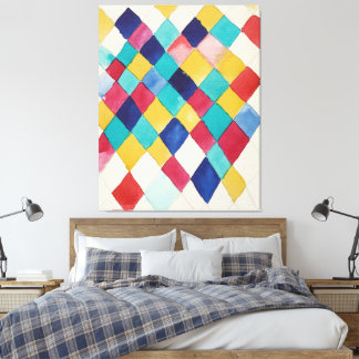 Toile Wassily Kandinsky - Farbstudie mit Rauten 