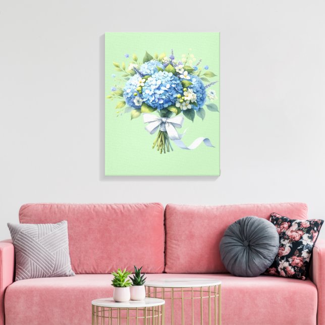Toile Watercolor Botanical Floral Hydrangea (Insitu(Salon))