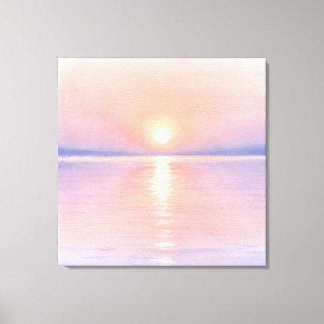 Toile Watercolor Style Sun - Seascape Art (Recto)
