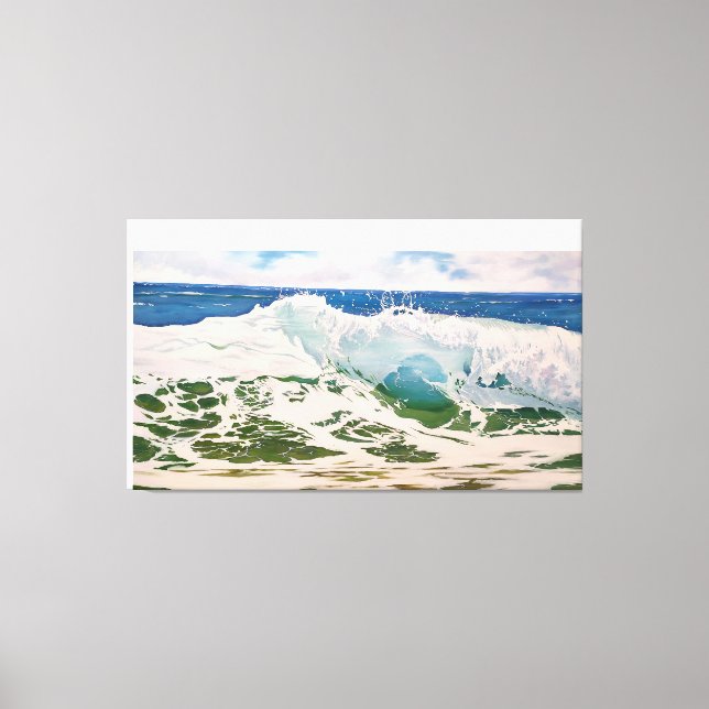 Toile Wave Crash on the Shore: Realistic Seascape  (Recto)