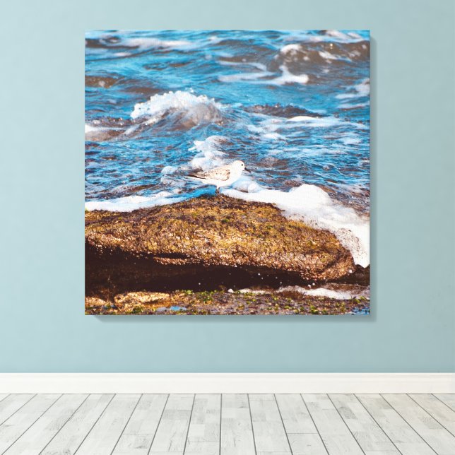 Toile Waves on Rocky Coast shore Ocean Canvas  (Insitu (Plancher de Bois))