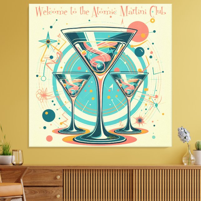 Toile Welcome To The Atomic Martini Club Triple Play (Insitu(Salon))